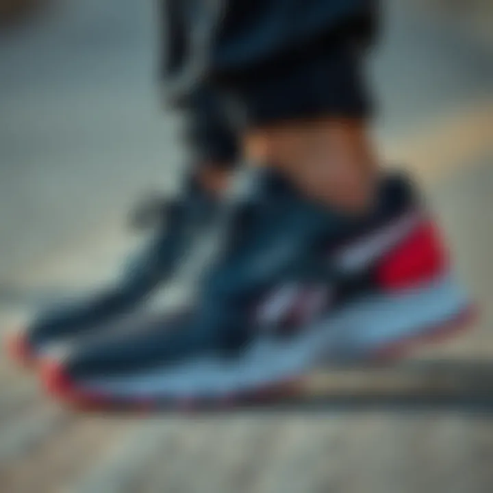 Close-up of Reebok shoes showcasing performance features.