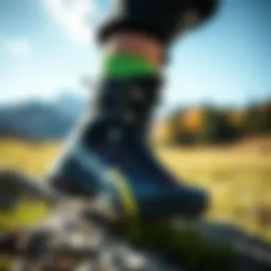 Salomon Outsnap CSWP in Outdoor Adventure Salomon Outsnap CSWP boots in an outdoor setting, demonstrating their functionality.