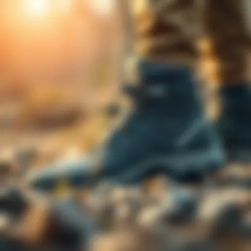 A close-up view of the Salomon Quest 4D GTX Forces boots showcasing their rugged design.