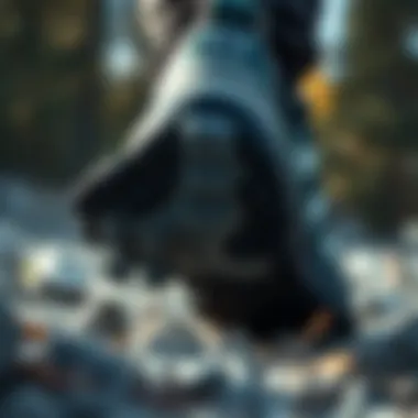 Enhanced Traction of Salomon Quest 4D GTX Forces Detail of the sole of the Salomon Quest 4D GTX Forces demonstrating traction.