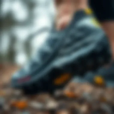 Close-up of the innovative sole design of Salomon Speedcross 4