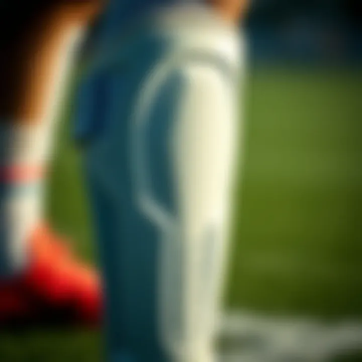 Close-up of a high-quality shin guard with cushioning