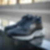 Elegant black Skechers D'LUX Walker shoes on a stylish surface