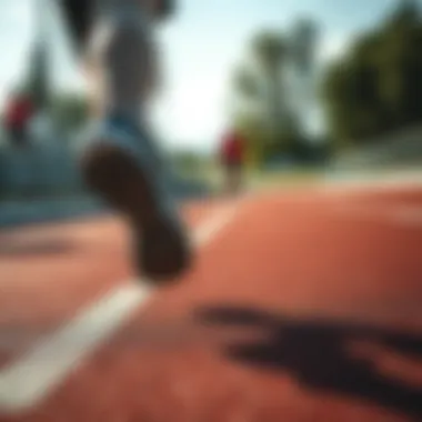 Performance in Motion with Skechers Track A runner wearing Skechers Track shoes on a track, emphasizing performance and agility.