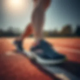 Dynamic pose showcasing Lotto sports shoes on an athletic track