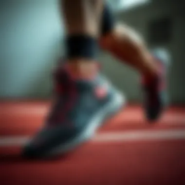 An athlete wearing high-performance sports shoes during a dynamic workout session.
