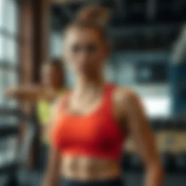 Fashion Meets Function in Fitness Trendy workout outfits in a fitness environment