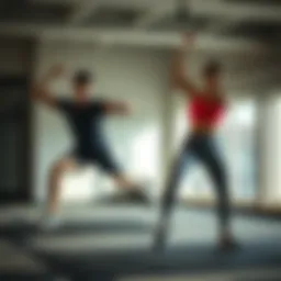 Dynamic workout session showcasing diverse exercises