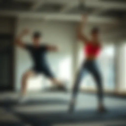 Dynamic workout session showcasing diverse exercises