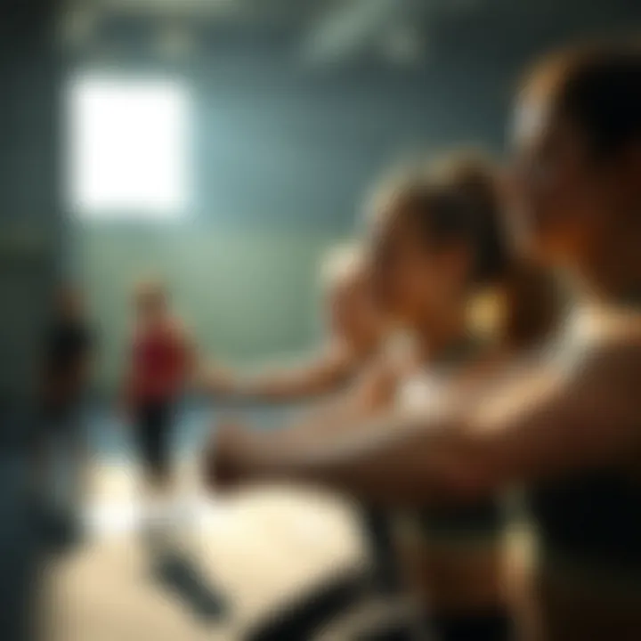 Group workout encouraging camaraderie and support