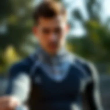 Demonstration of moisture-wicking properties in sports base layers.