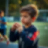 A child engaging in sports activities