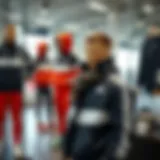 Stylish athletic tracksuit display in a modern setting