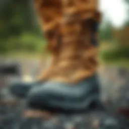 Detailed view of Timberland waterproof boots showcasing materials and construction