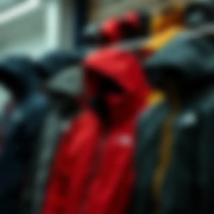 A variety of TNF jackets displayed, showcasing different styles and colors.