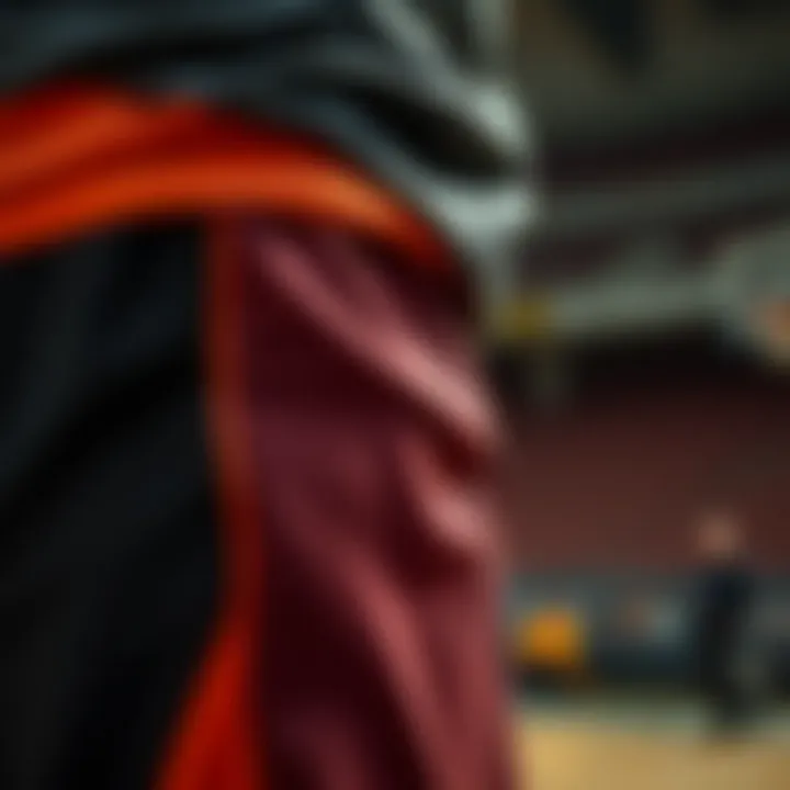 Tailored Performance: Sportswear for Height Advantage Close-up of specialized sportswear for tall athletes