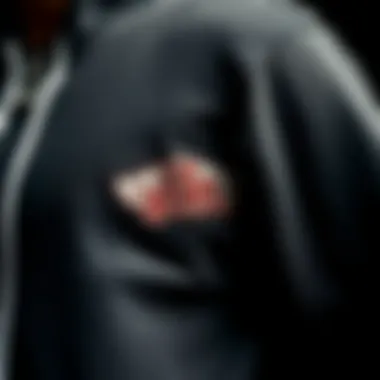 Close-up of the fabric texture of Vans zip-up sweatshirt