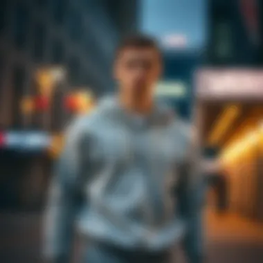 Stylish Vans zip-up sweatshirt in a modern urban setting