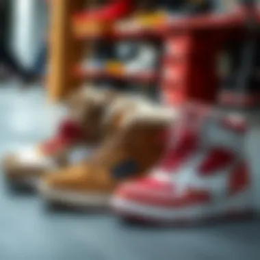 Various winter shoes displayed for comparison